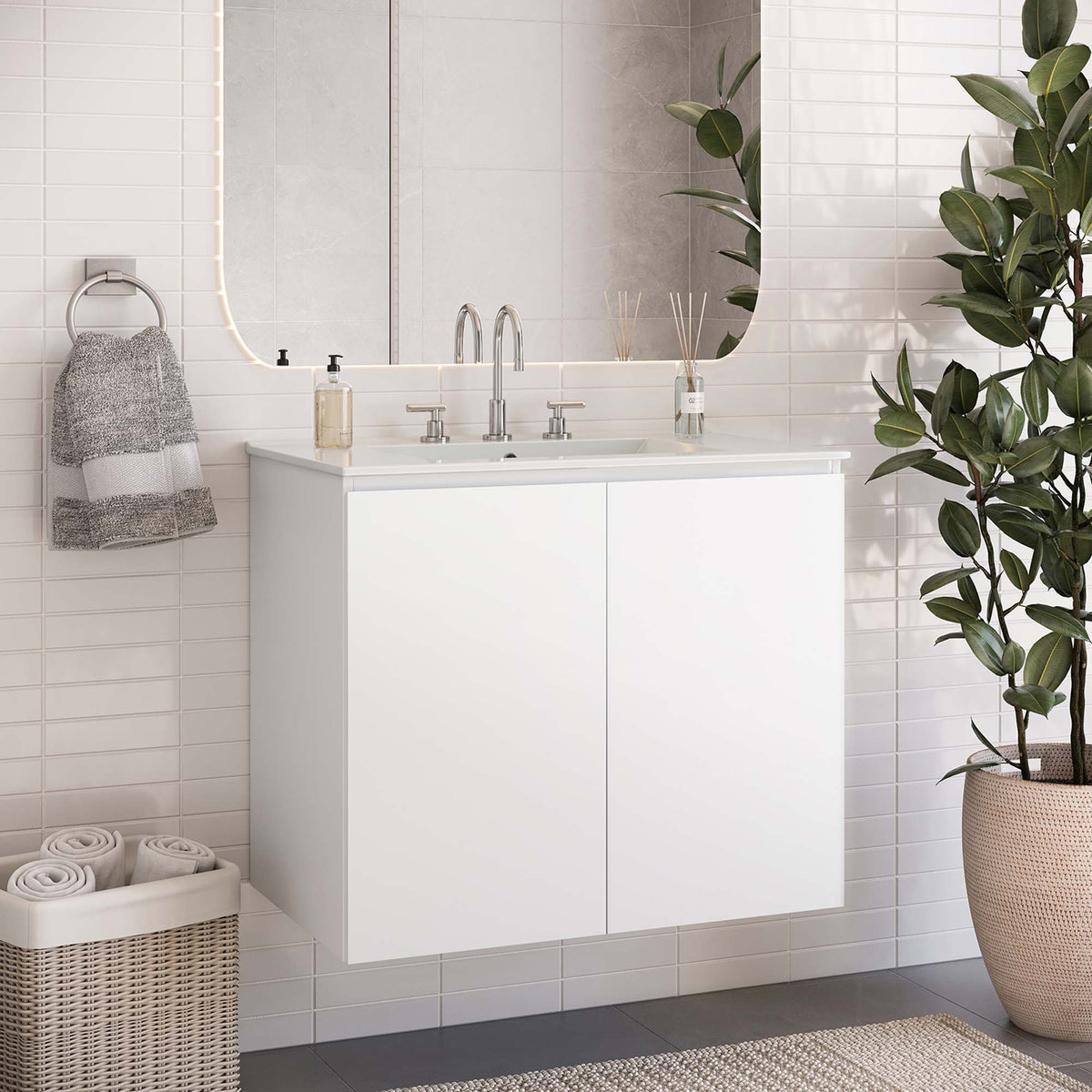 Bryn Wall-Mount Bathroom Vanity Basin Included