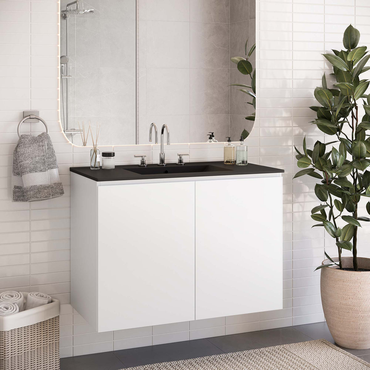 Bryn Wall-Mount Bathroom Vanity Basin Included