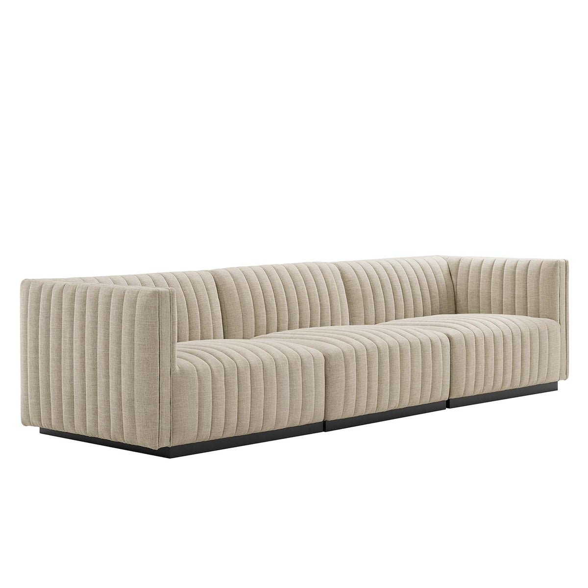 Conjure Channel Tufted Upholstered Fabric Sofa - view 2