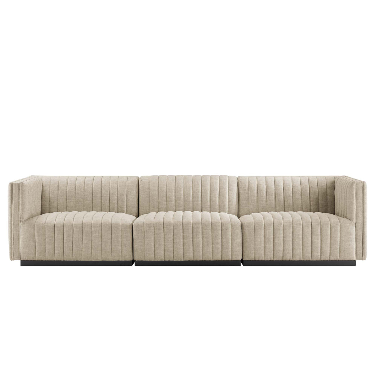 Conjure Channel Tufted Upholstered Fabric Sofa - view 4