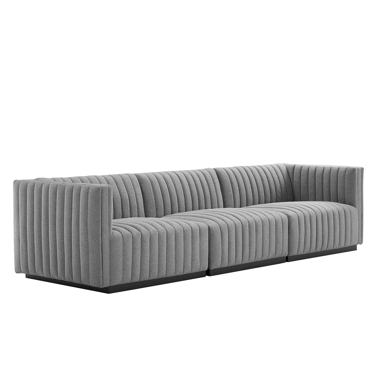 Conjure Channel Tufted Upholstered Fabric Sofa - view 1