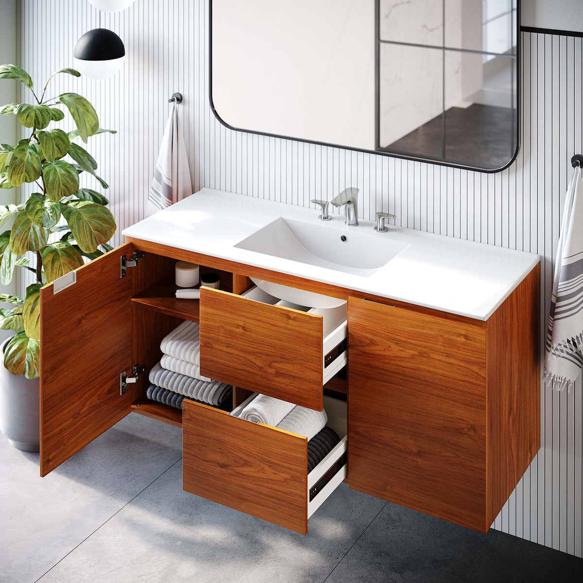 Scenic Wall-Mount Bathroom Vanity Basin Included