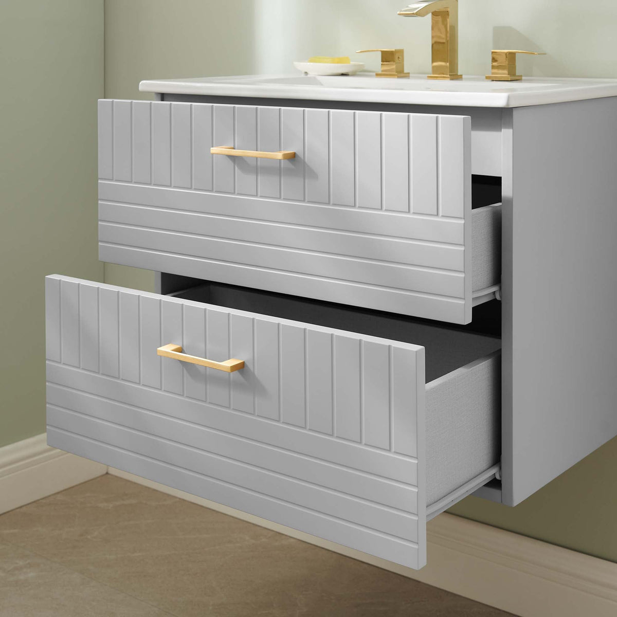Daybreak Wall-Mount Bathroom Vanity Basin Included