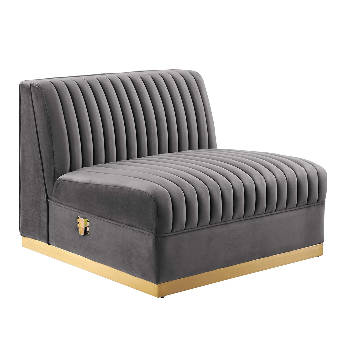 Sanguine 4-Piece Channel Tufted Performance Velvet Right-Facing Modular Sectional Sofa