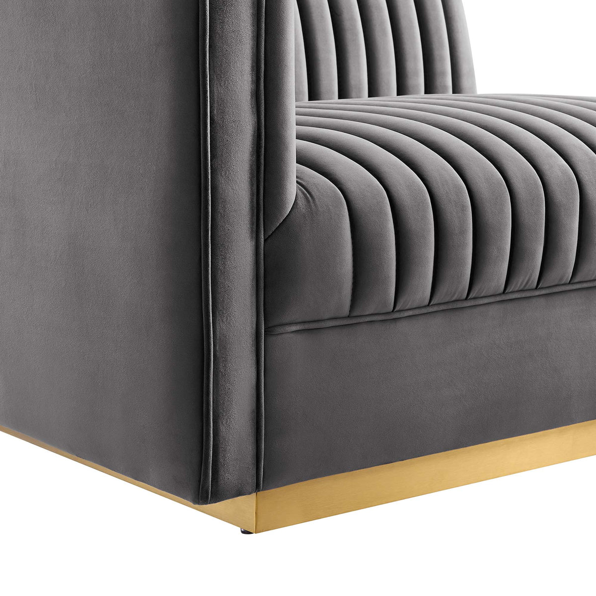 Sanguine 4-Piece Channel Tufted Performance Velvet Right-Facing Modular Sectional Sofa