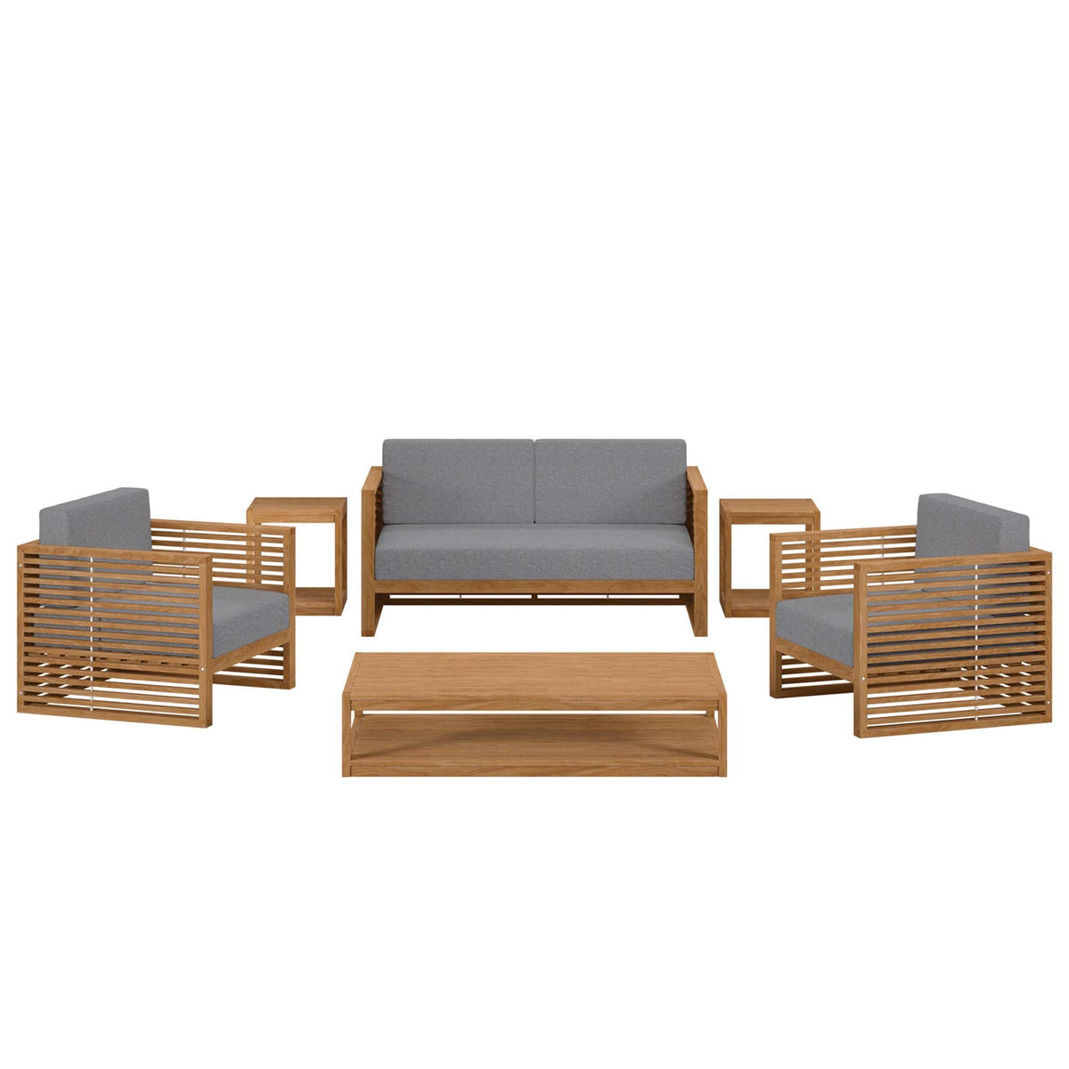Carlsbad 6-Piece Teak Wood Outdoor Patio Outdoor Patio Set
