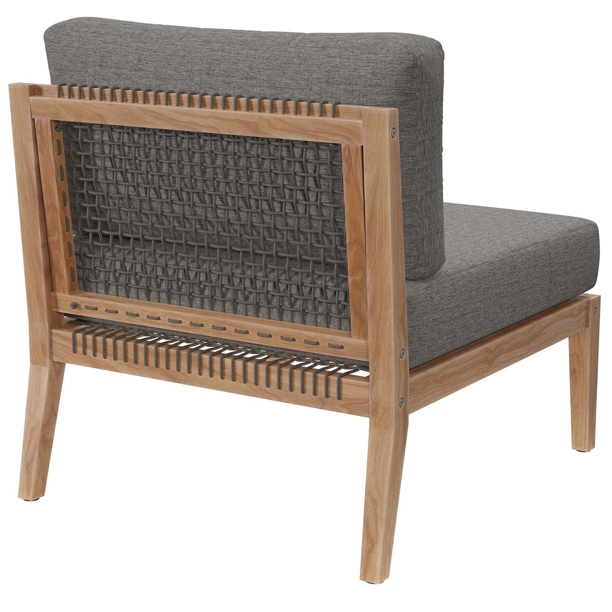Clearwater Outdoor Patio Teak Wood Armless Chair - view 9