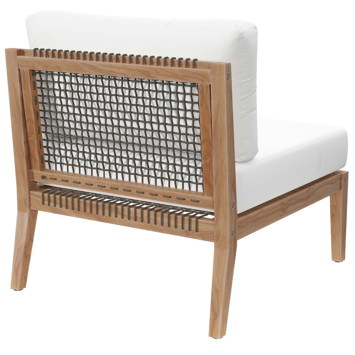 Clearwater Outdoor Patio Teak Wood Armless Chair - view 12