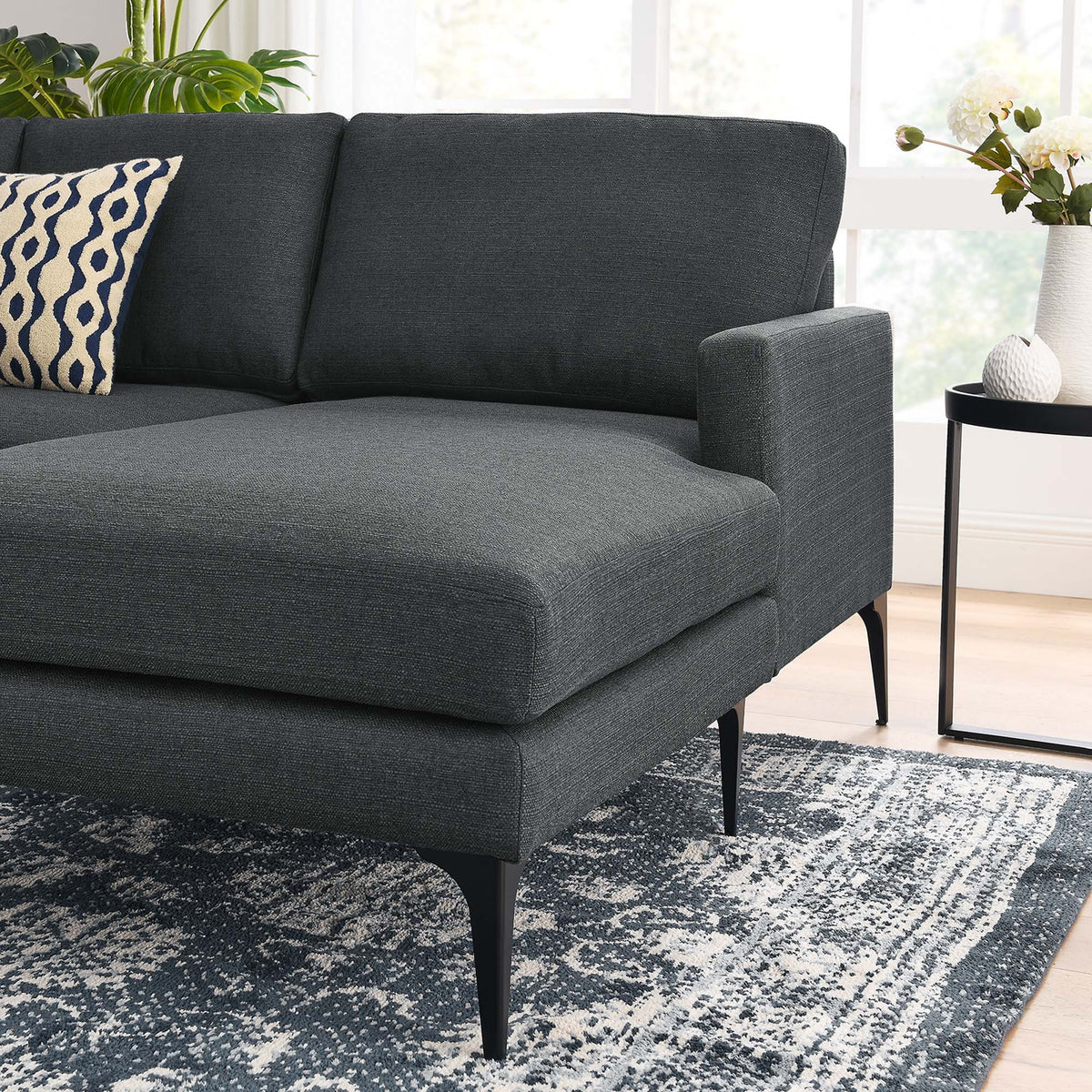 Evermore Right-Facing Upholstered Fabric Sectional Sofa - view 27