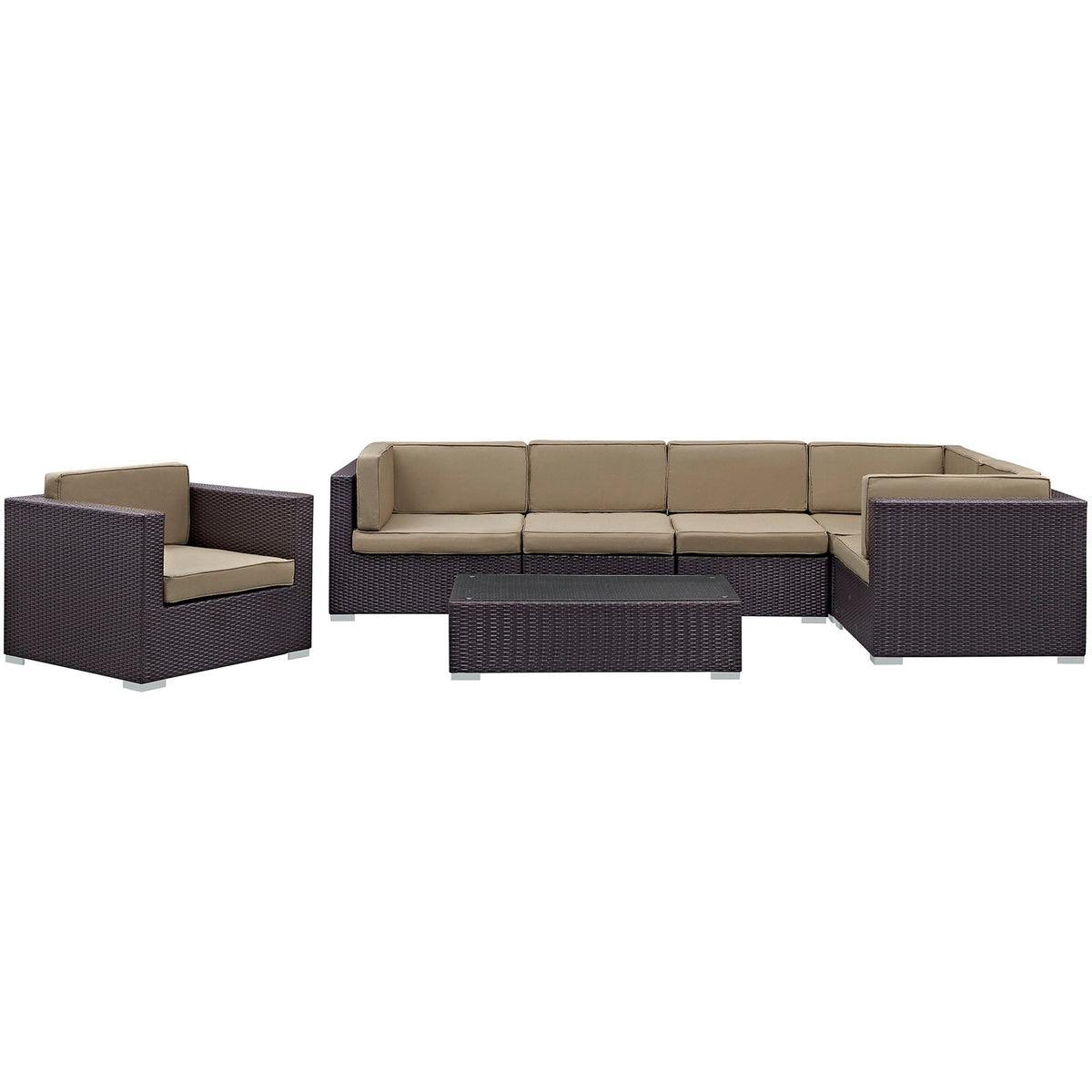 Corona 7 Piece Outdoor Patio Sectional Set - view 5