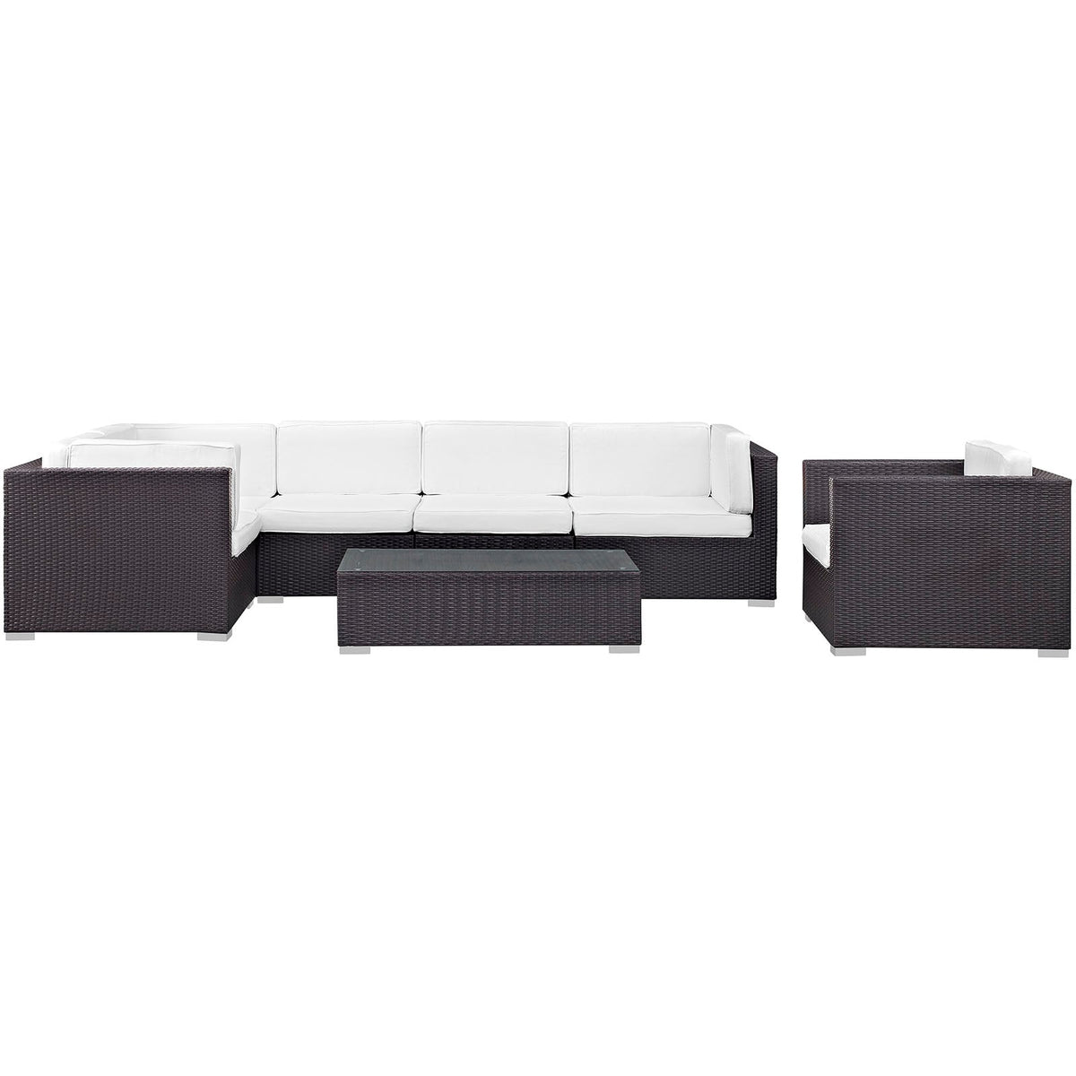Corona 7 Piece Outdoor Patio Sectional Set - view 6