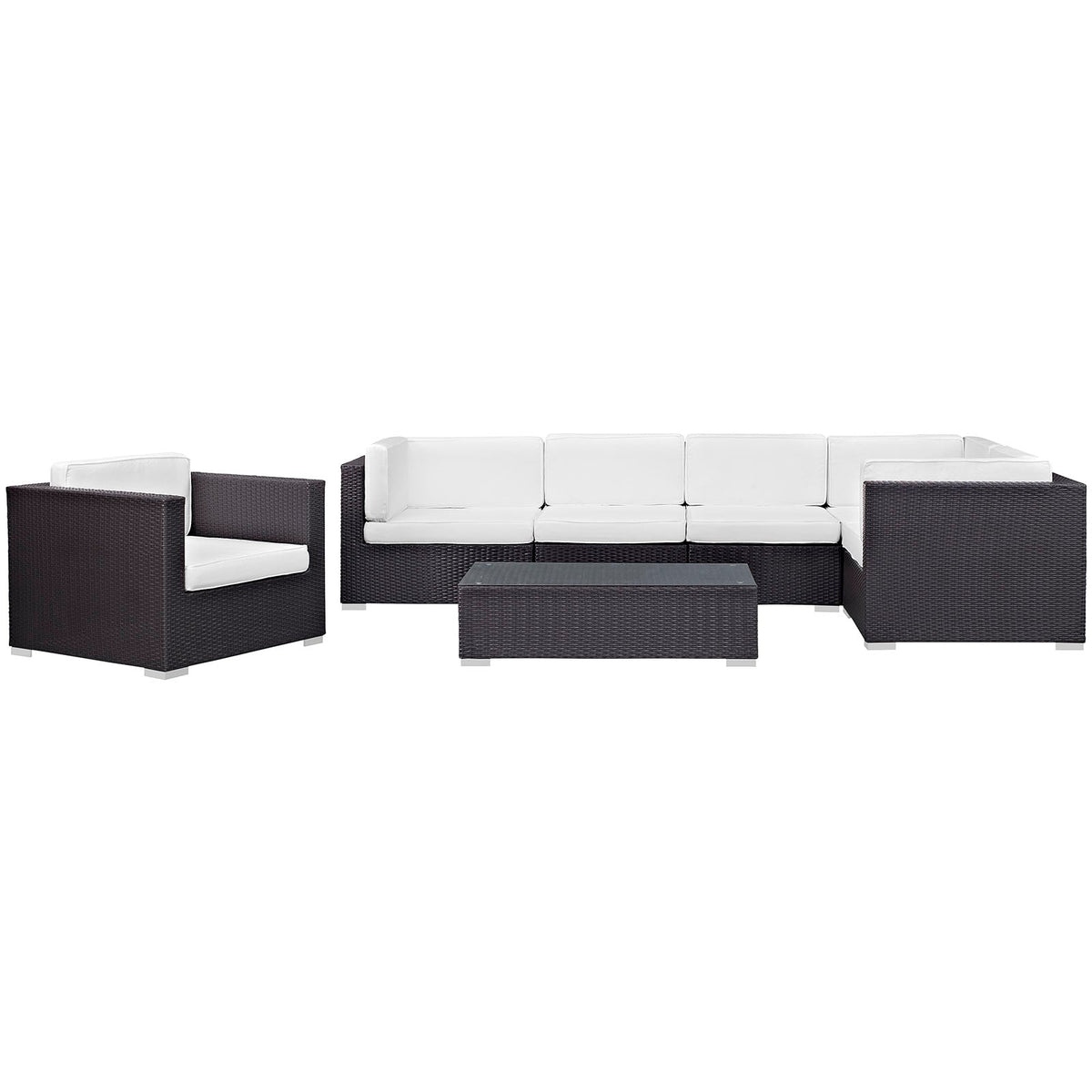 Corona 7 Piece Outdoor Patio Sectional Set - view 8