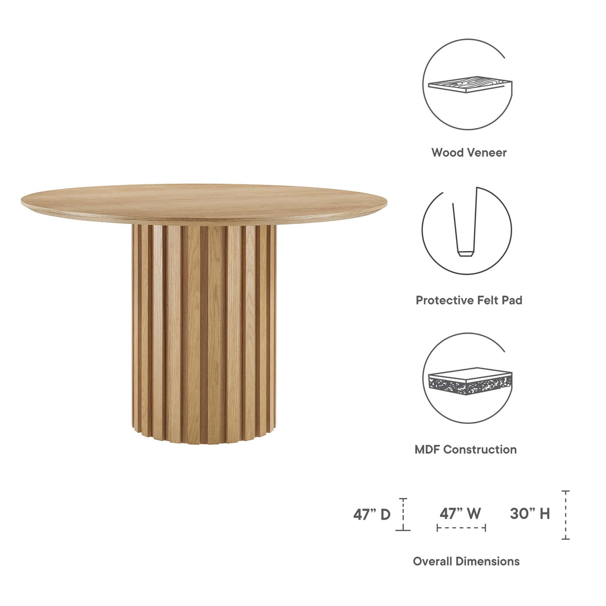 Senja 47" Round Dining Table - view 6