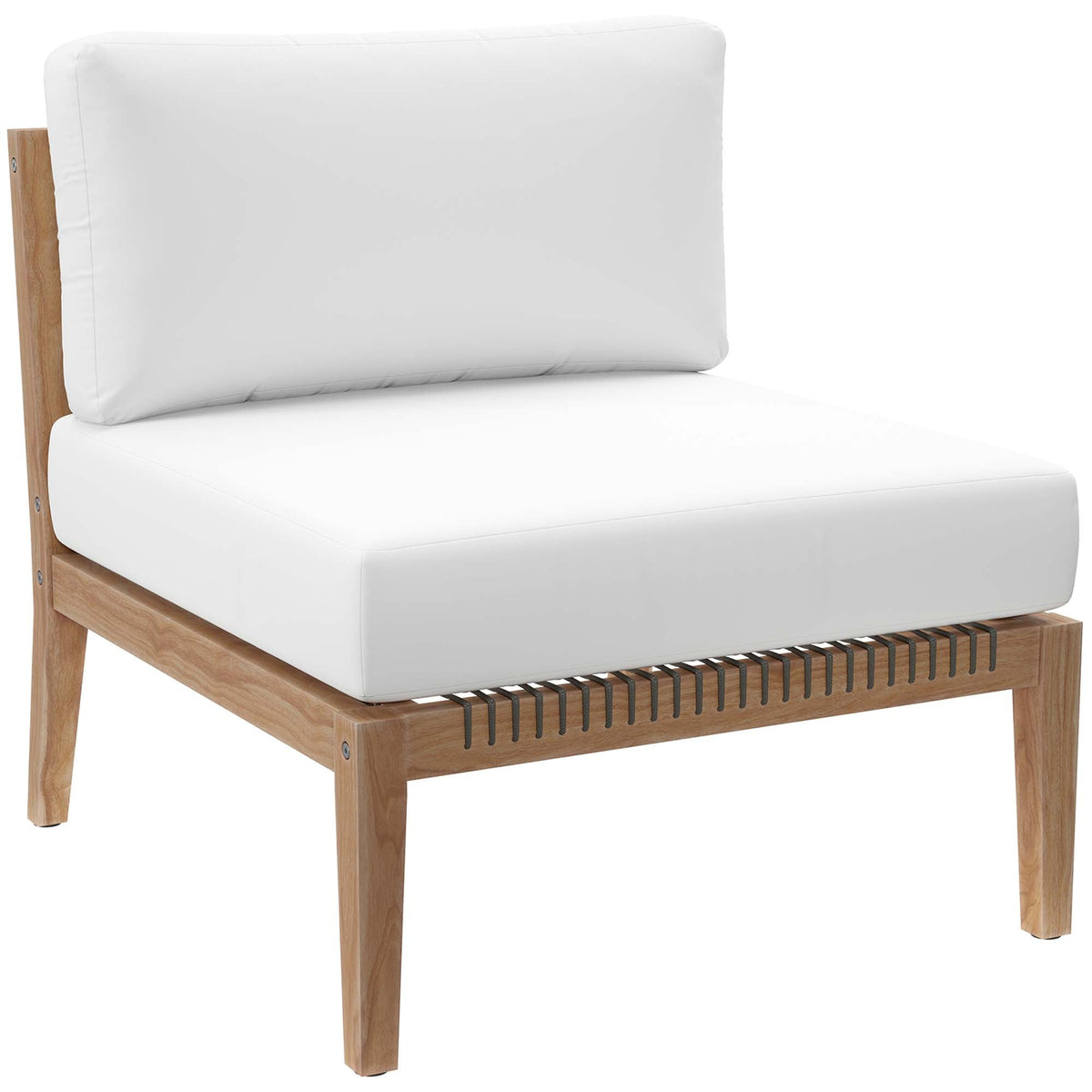 Clearwater Outdoor Patio Teak Wood 4-Piece Sectional Sofa