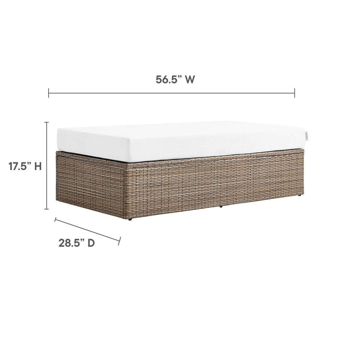 Convene Outdoor Patio Rectangle Ottoman - view 4