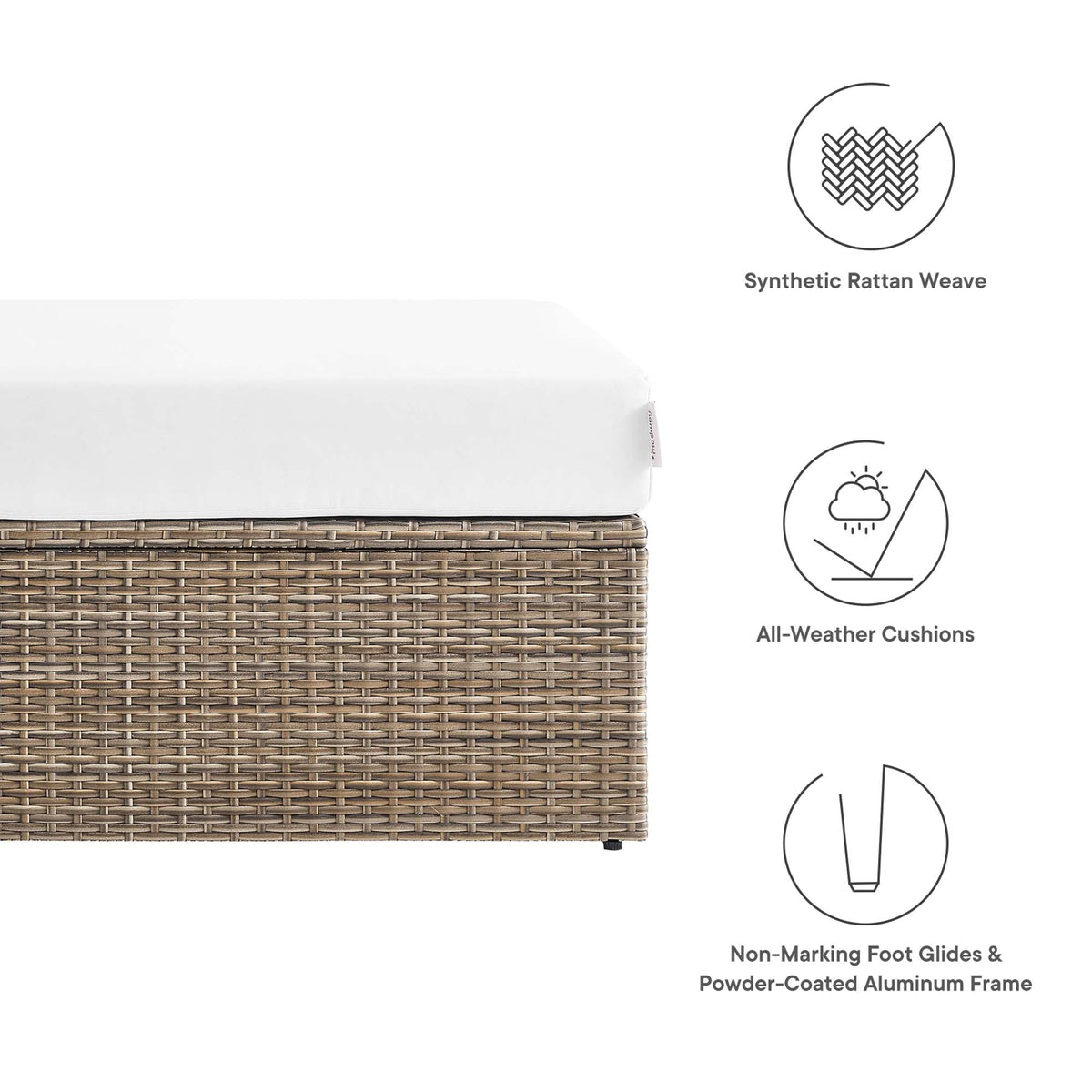 Convene Outdoor Patio Rectangle Ottoman - view 5