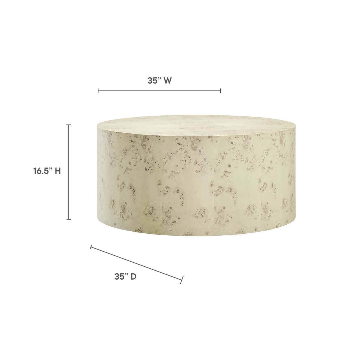 Cosmos 35" Round Burl Wood Coffee Table - view 11