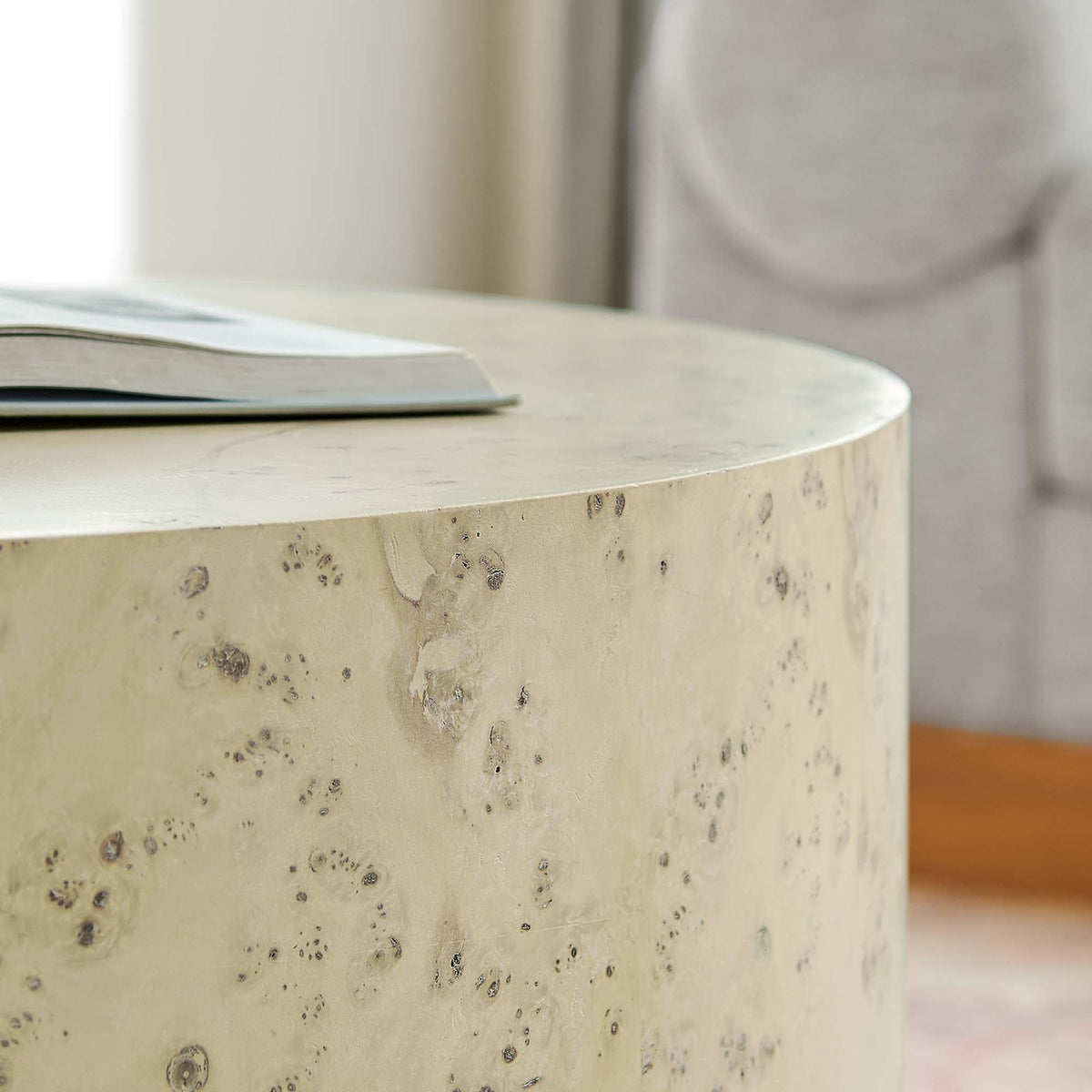 Cosmos 35" Round Burl Wood Coffee Table - view 15