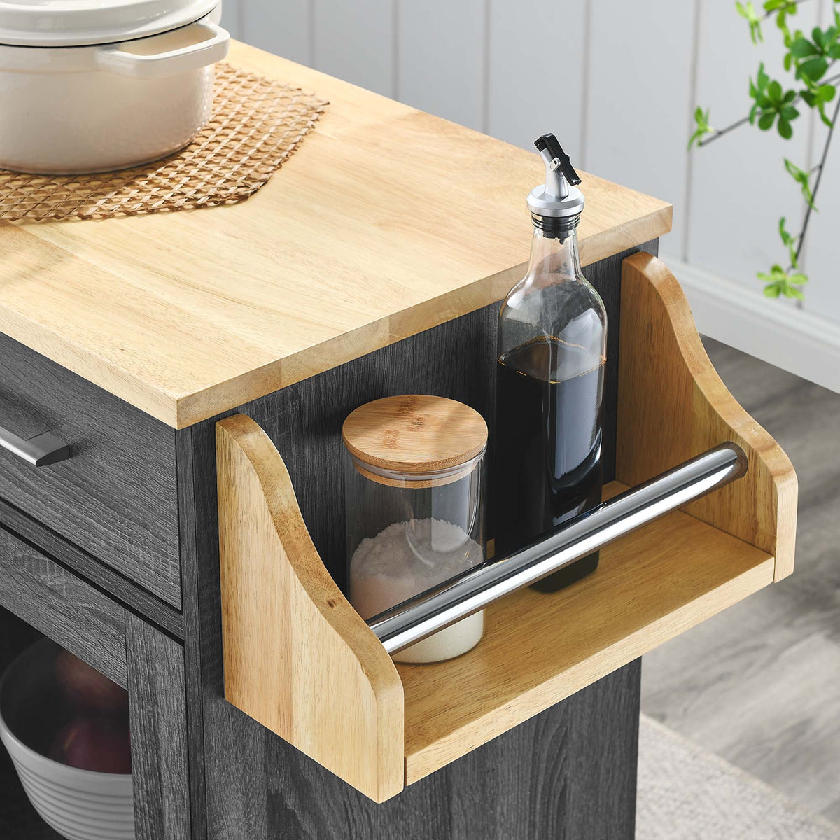 Culinary Kitchen Cart With Spice Rack - view 43
