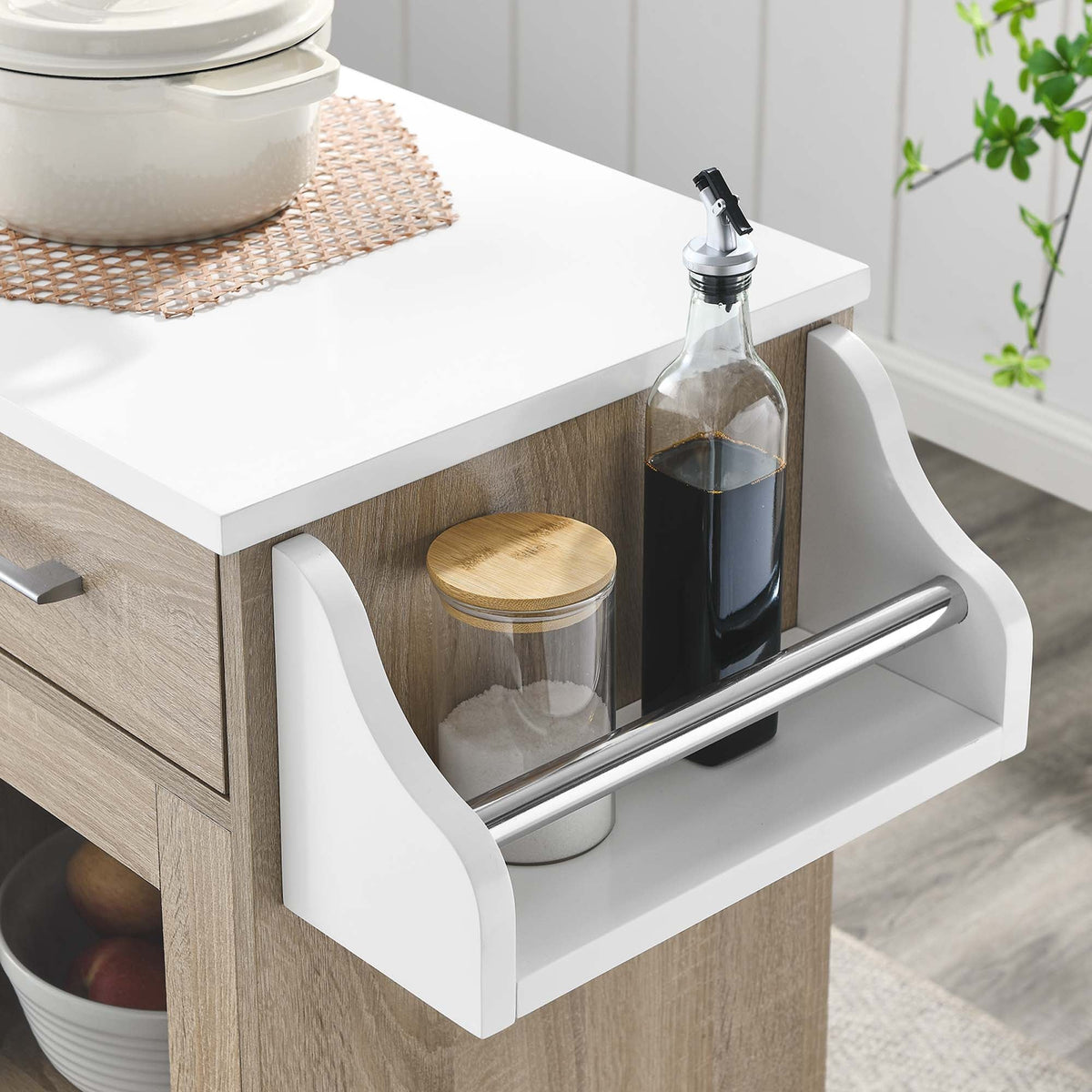 Culinary Kitchen Cart With Spice Rack - view 44