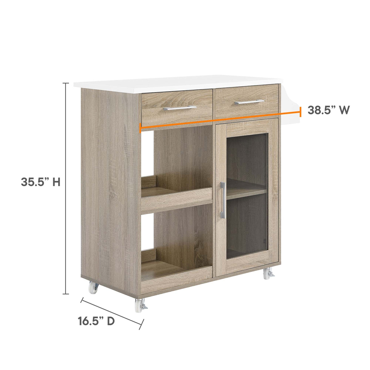 Culinary Kitchen Cart With Spice Rack - view 36