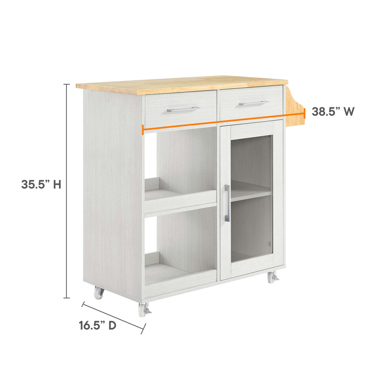 Culinary Kitchen Cart With Spice Rack - view 34