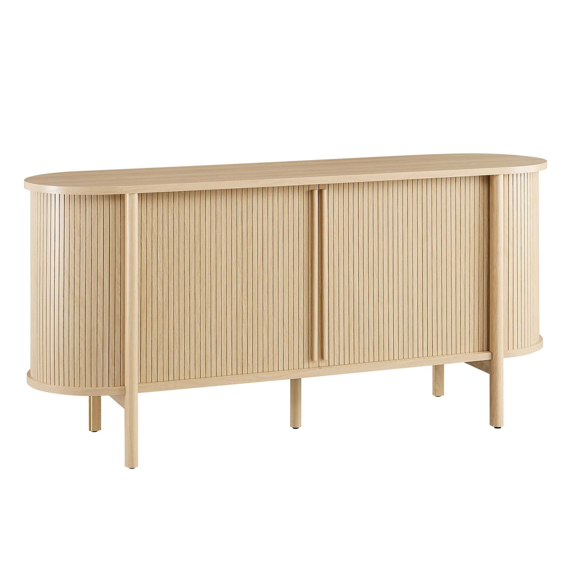 Cadence 63-Inch Curved Sideboard | Fluted Credenza