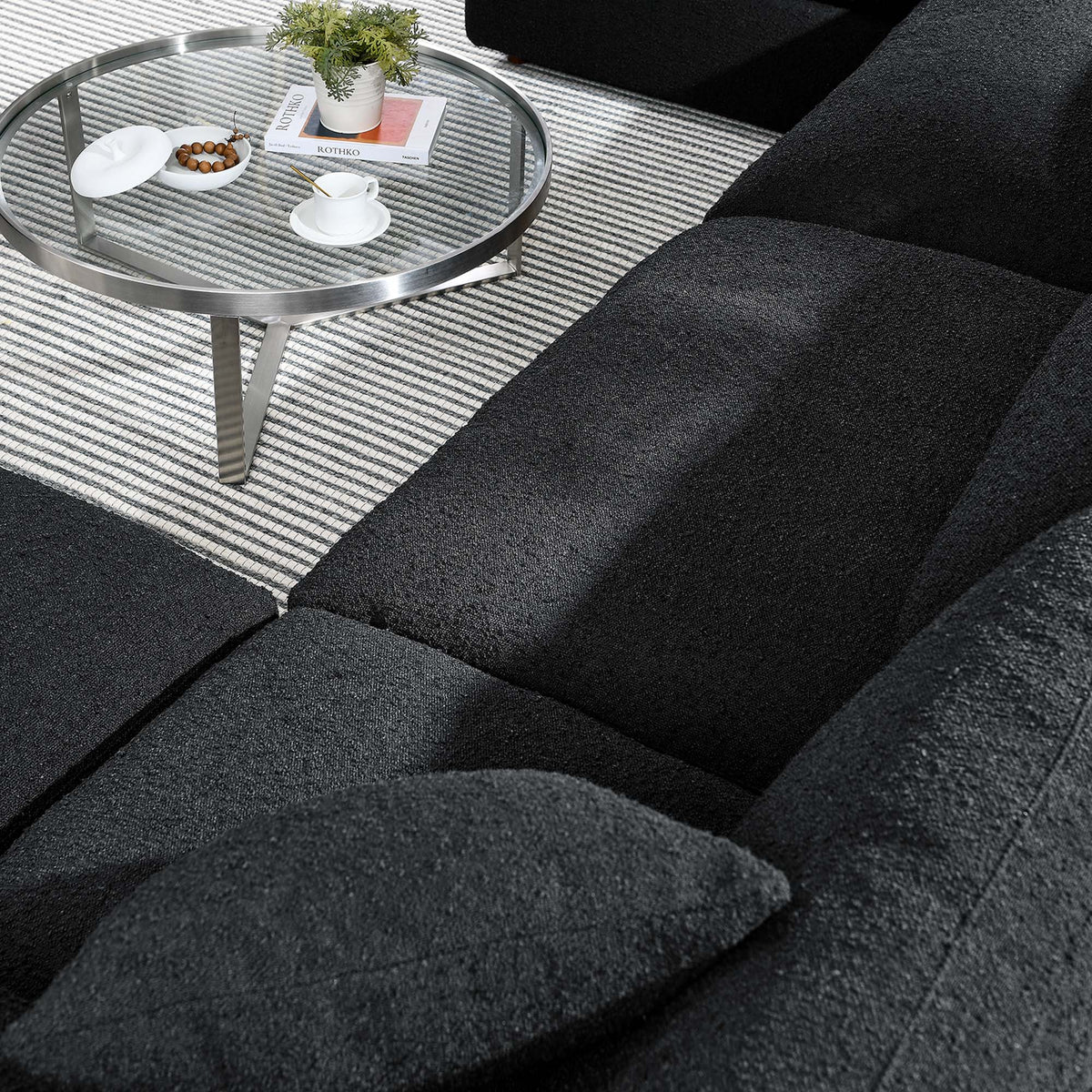 Commix Down Filled Overstuffed Boucle 6-Piece Sectional Sofa