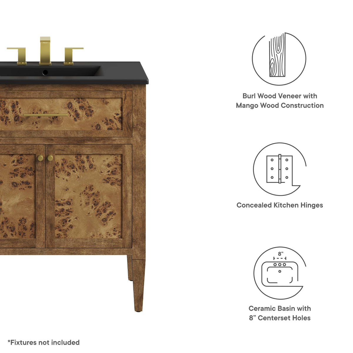 Elysian Bathroom Vanity Basin Included