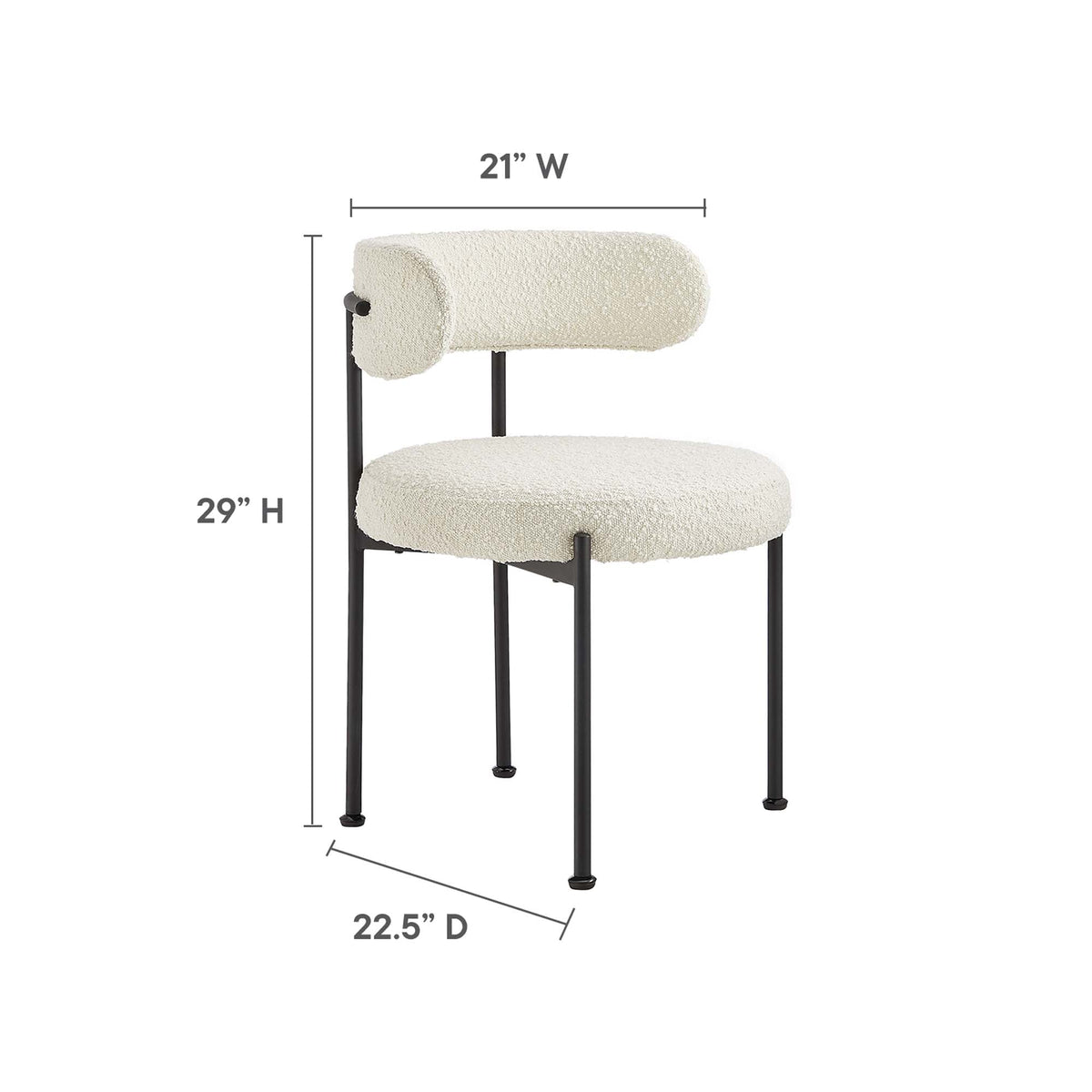 Albie Boucle Fabric Dining Chairs - Set of 2 - view 8