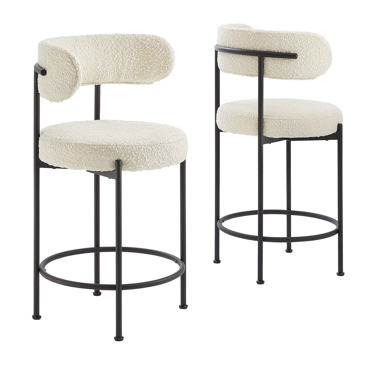 Albie Boucle Fabric Counter Stools - Set of 2 - view 2