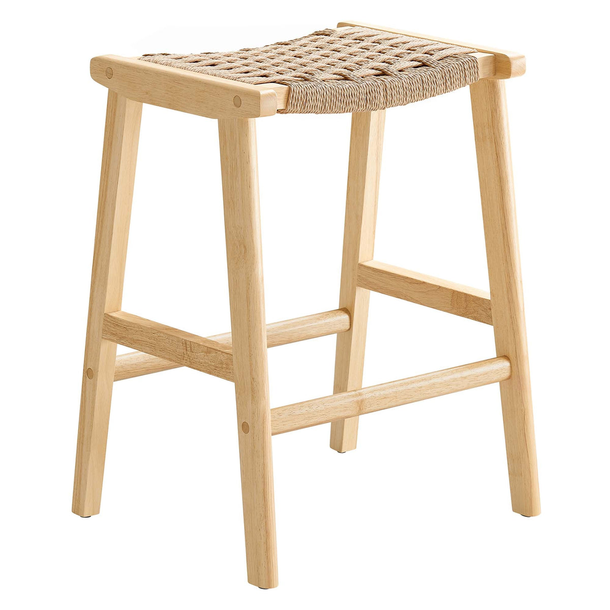 Saoirse Woven Rope Wood Counter Stool - Set of 2 - view 4