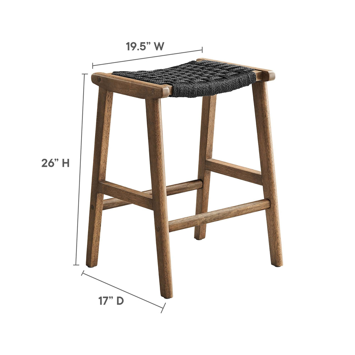 Saoirse Woven Rope Wood Counter Stool - Set of 2 - view 23
