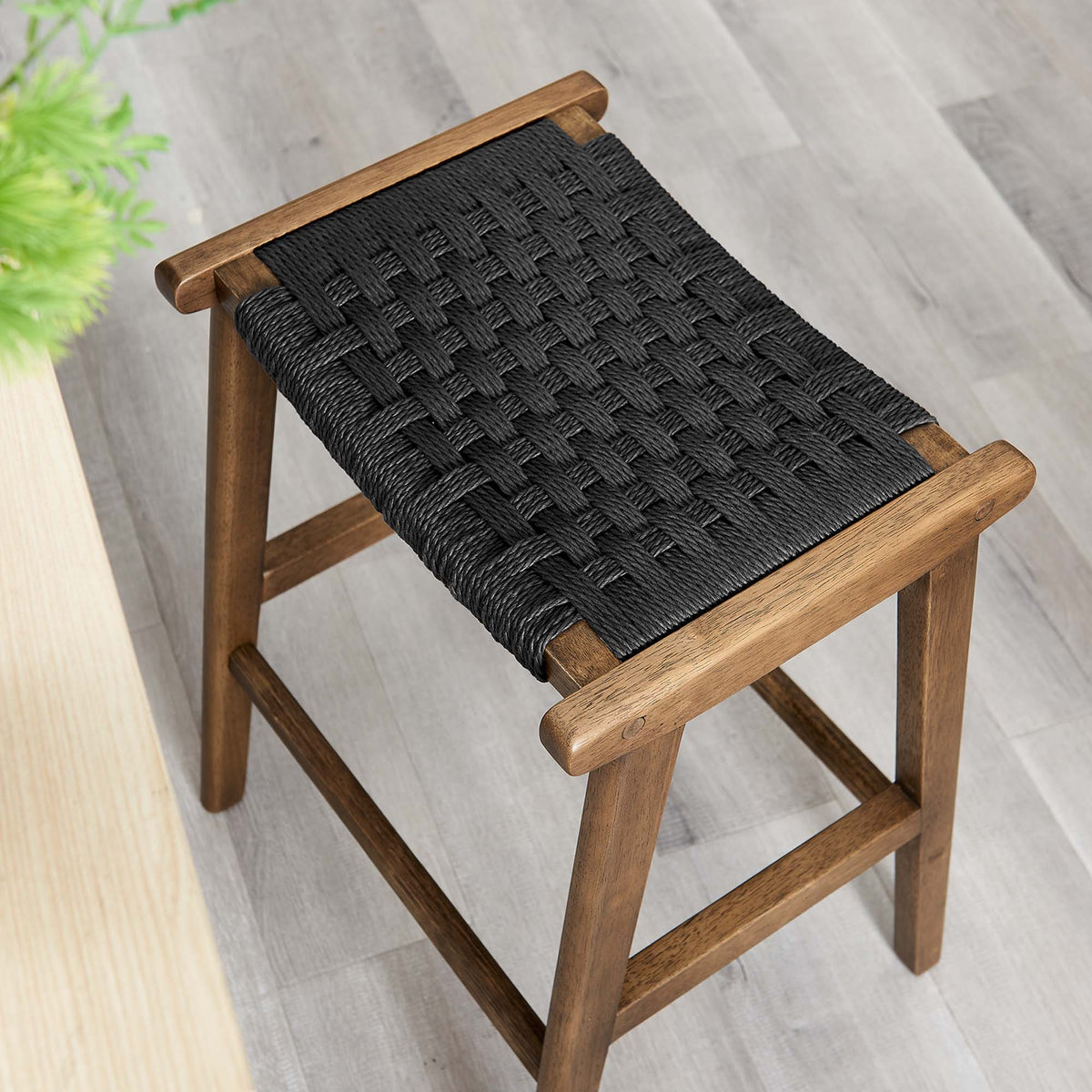 Saoirse Woven Rope Wood Counter Stool - Set of 2 - view 26