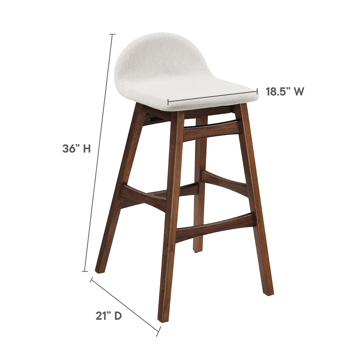 Juno Heathered Fabric Wood Bar Stool - Set of 2 - view 12