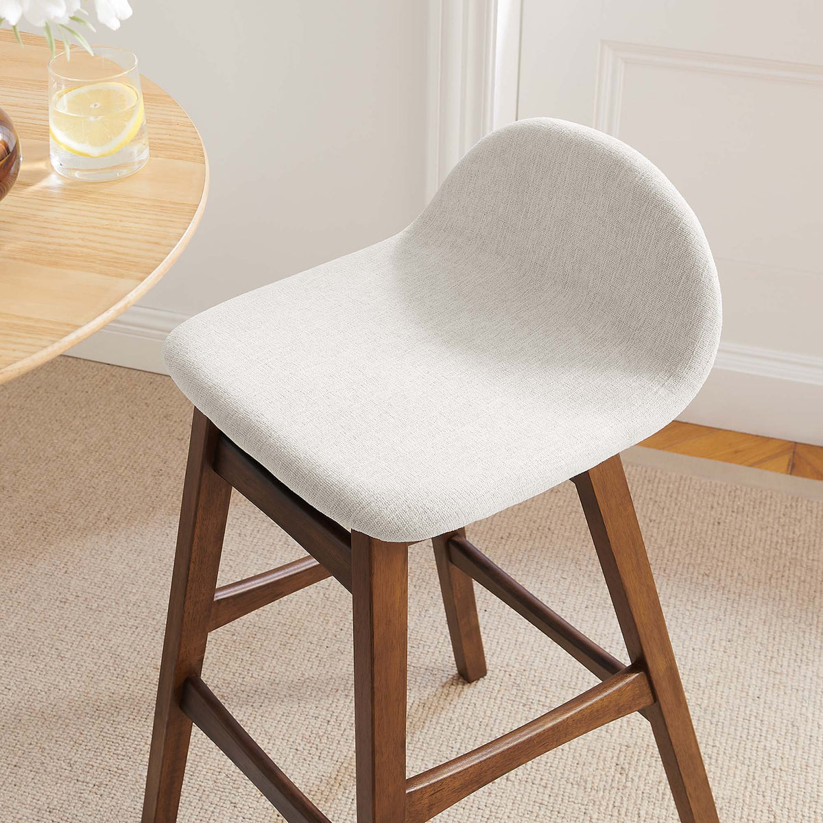 Juno Heathered Fabric Wood Bar Stool - Set of 2 - view 18