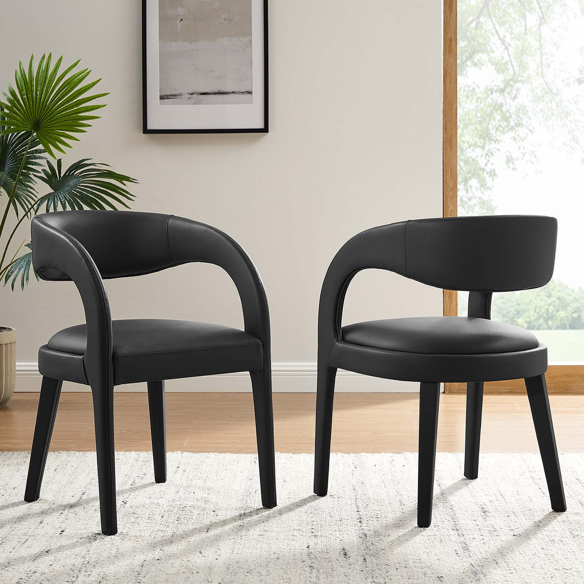 Pinnacle Vegan Leather Dining Chair Set of 2
