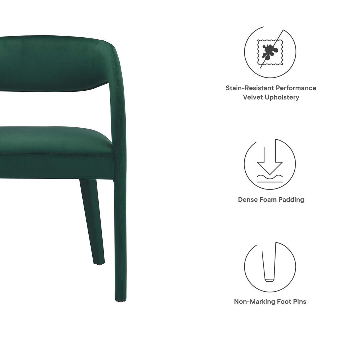 Pinnacle Performance Velvet Dining Chair Set of 2