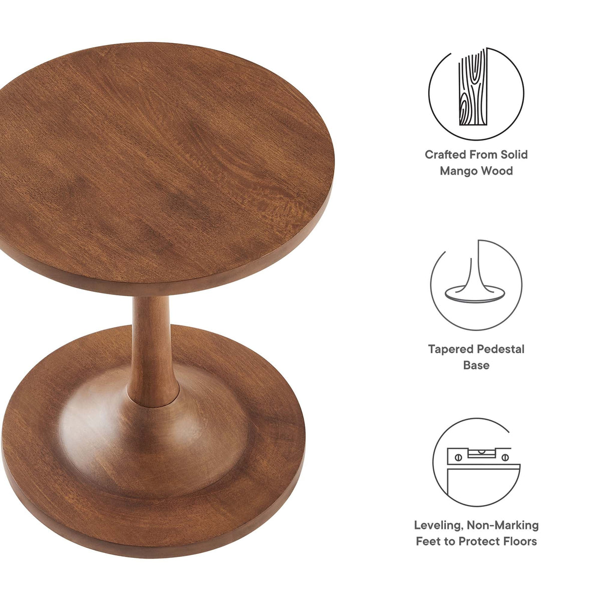 Lina Round Wood Side Table - view 5