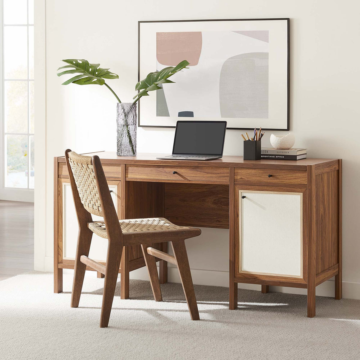 Capri 58" Wood Grain Office Desk - view 10