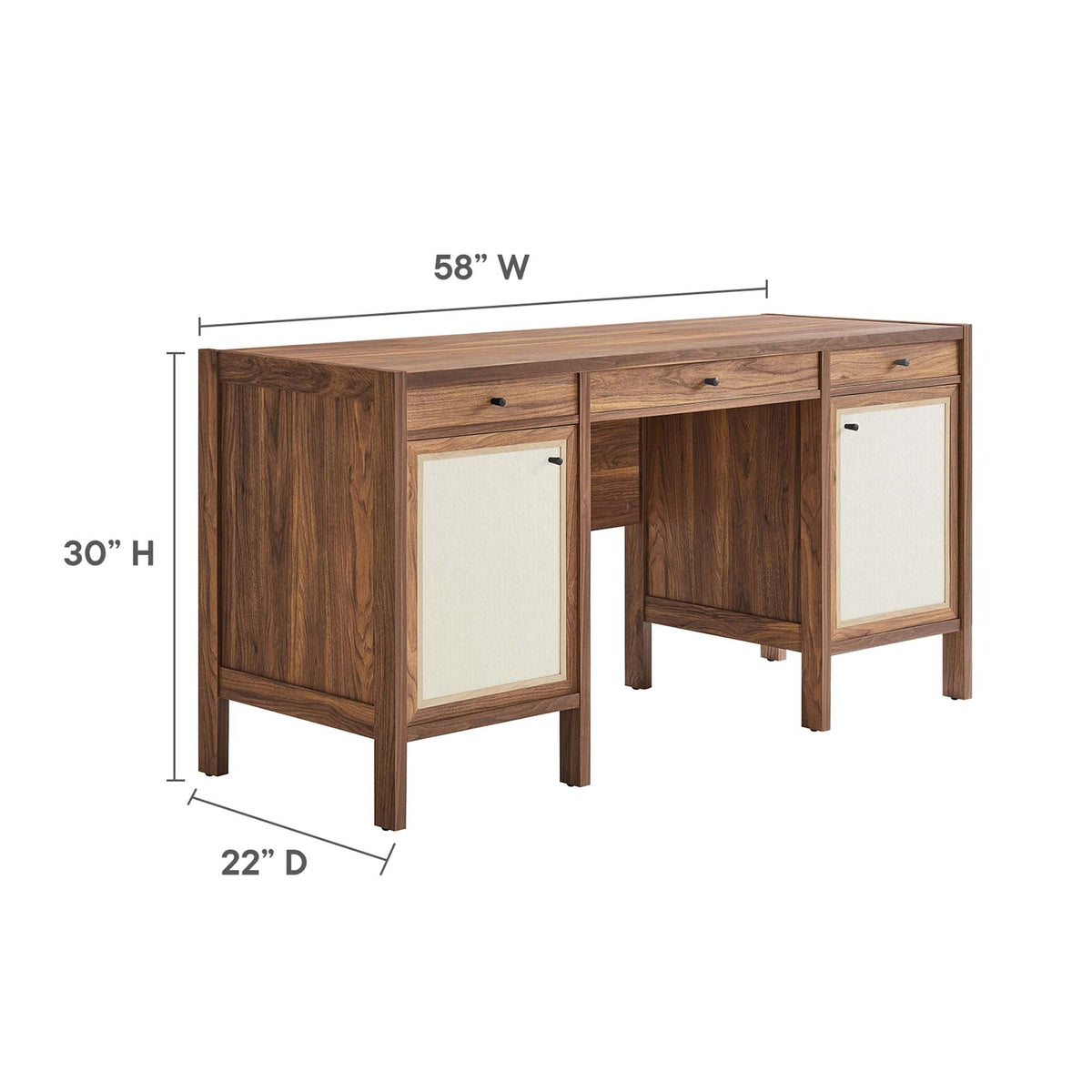 Capri 58" Wood Grain Office Desk - view 8