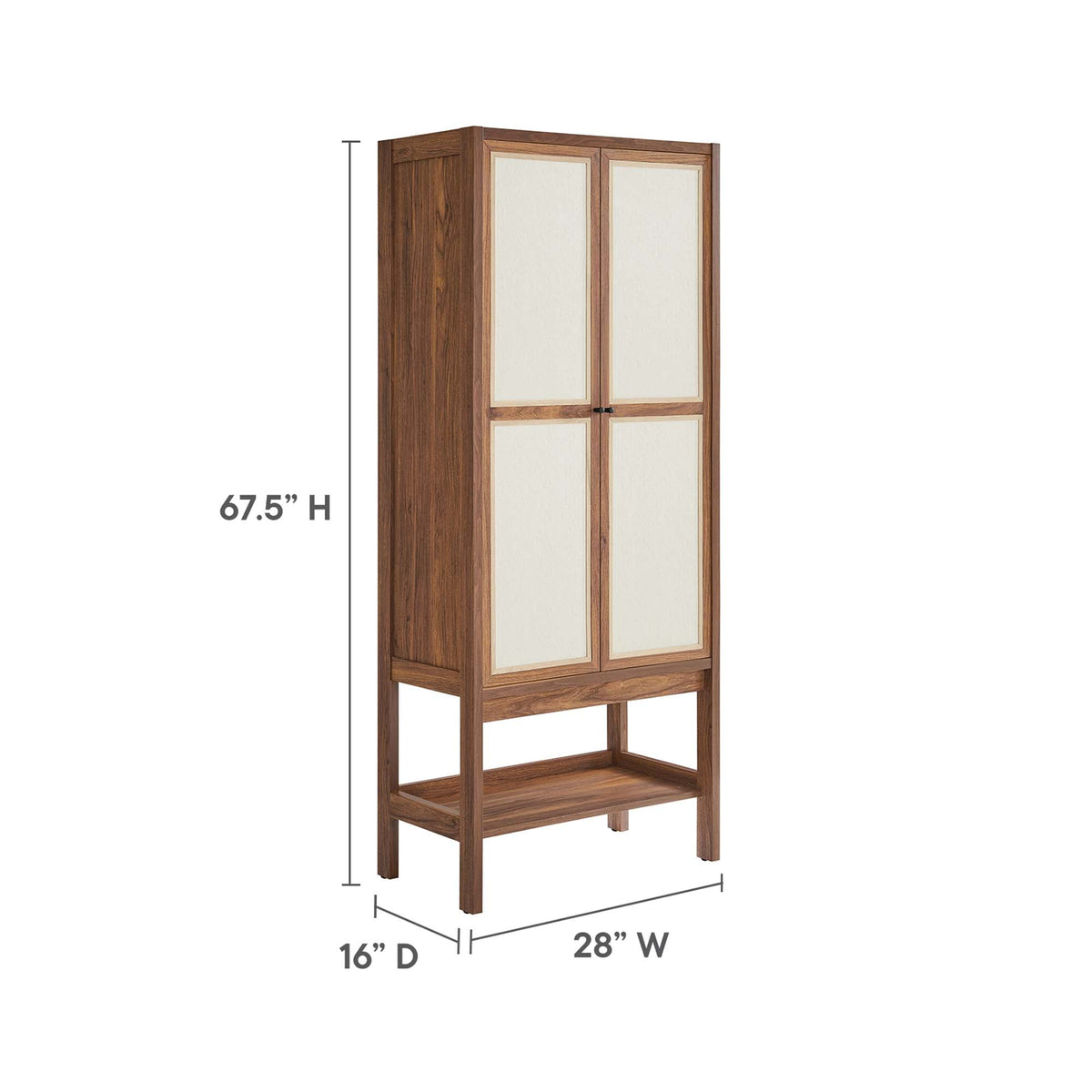 Capri Tall Wood Grain Standing Storage Cabinet - view 6