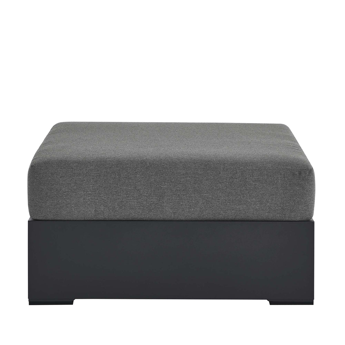 Tahoe Outdoor Patio Powder-Coated Aluminum Ottoman, Gray Charcoal - view 2