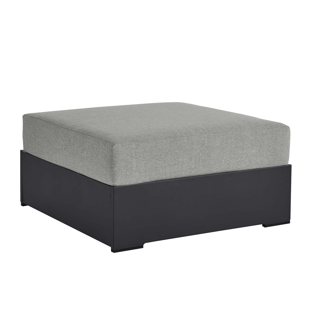 Tahoe Outdoor Patio Powder-Coated Aluminum Ottoman, Gray Gray - view 1