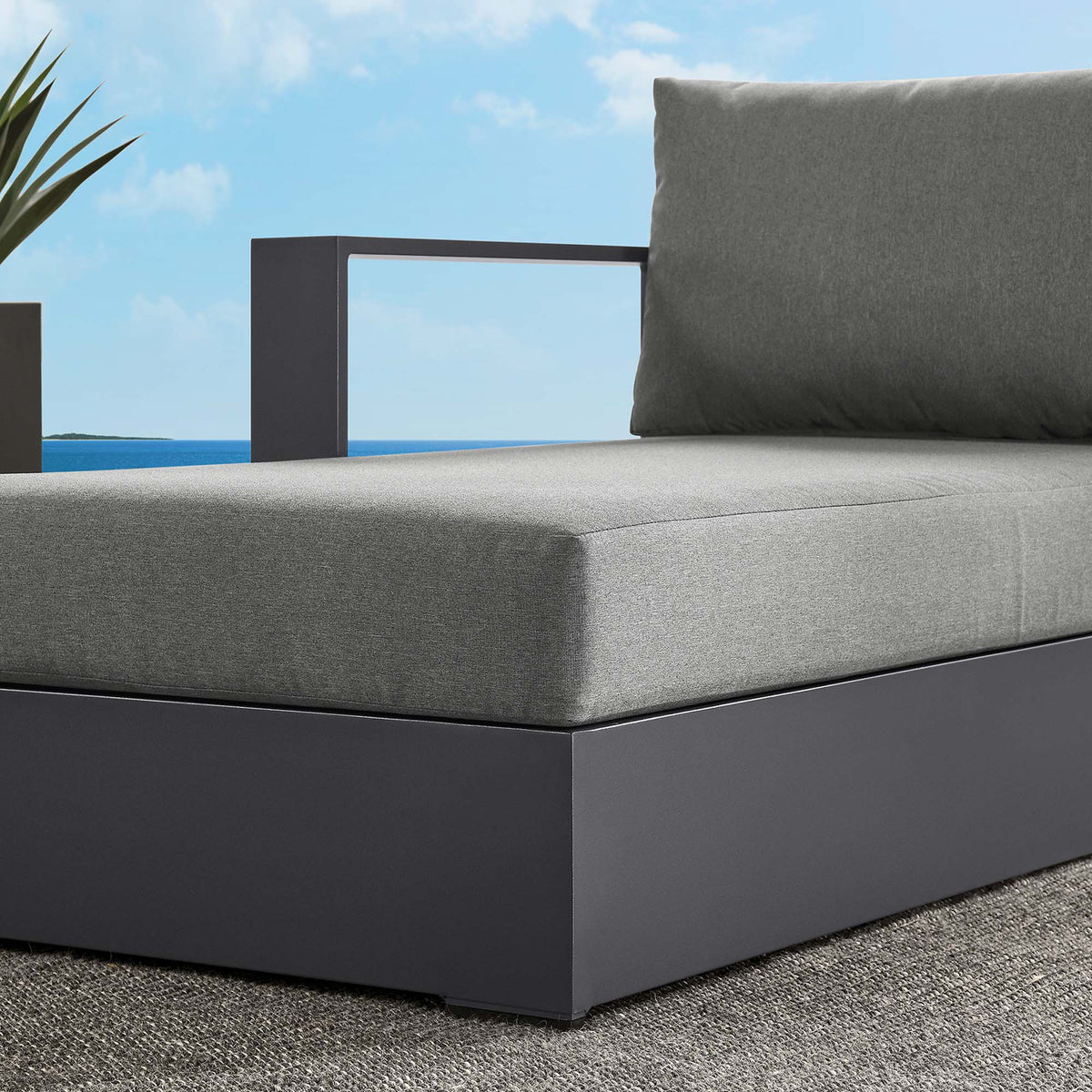 Tahoe Outdoor Patio Powder-Coated Aluminum Modular Left-Facing Chaise Lounge - view 22