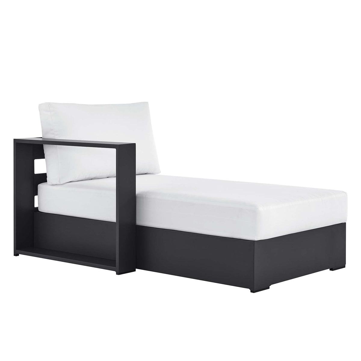 Tahoe Outdoor Patio Powder-Coated Aluminum Modular Left-Facing Chaise Lounge - view 3
