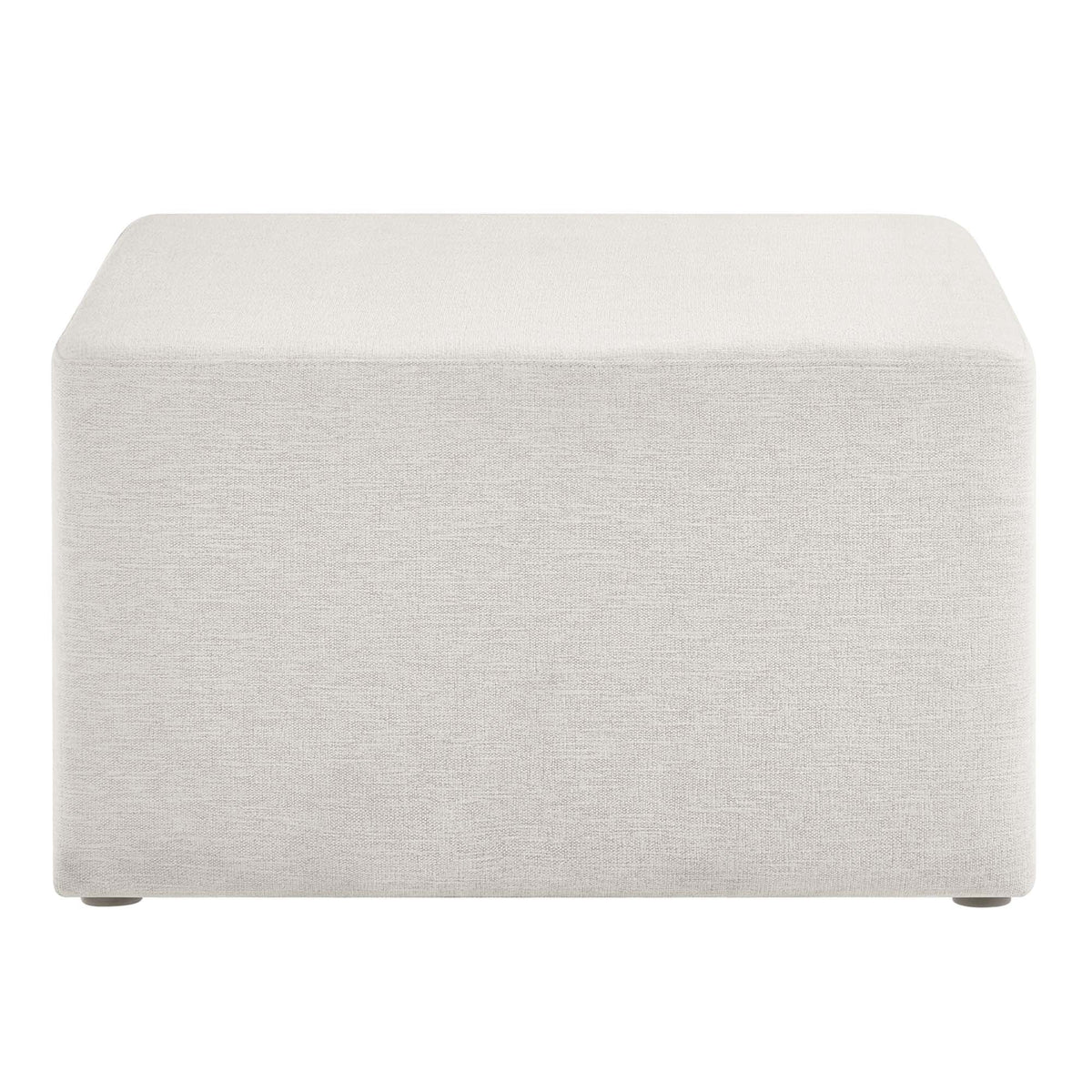 Callum Large 28" Square Woven Heathered Fabric Upholstered Ottoman