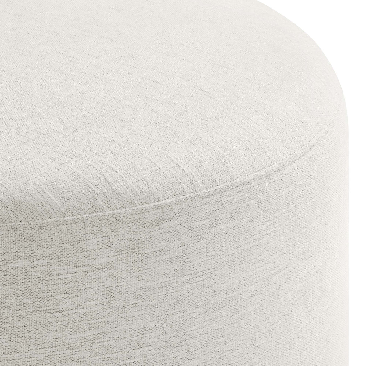 Callum Large 23" Round Woven Heathered Fabric Upholstered Ottoman - view 7