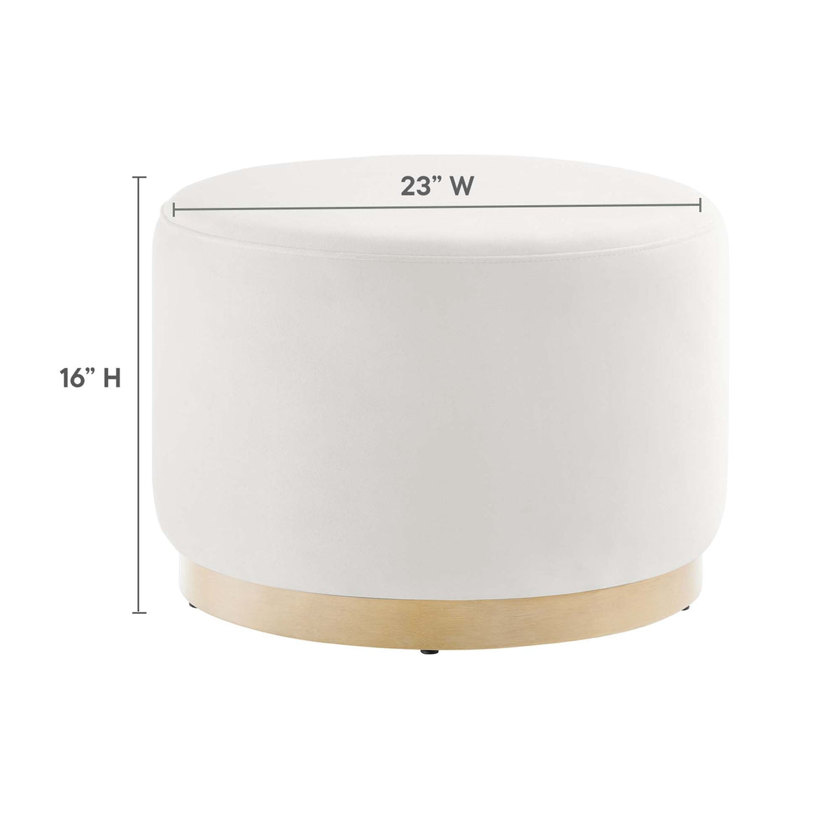Tilden Large 23" Round Performance Velvet Upholstered Ottoman - view 27
