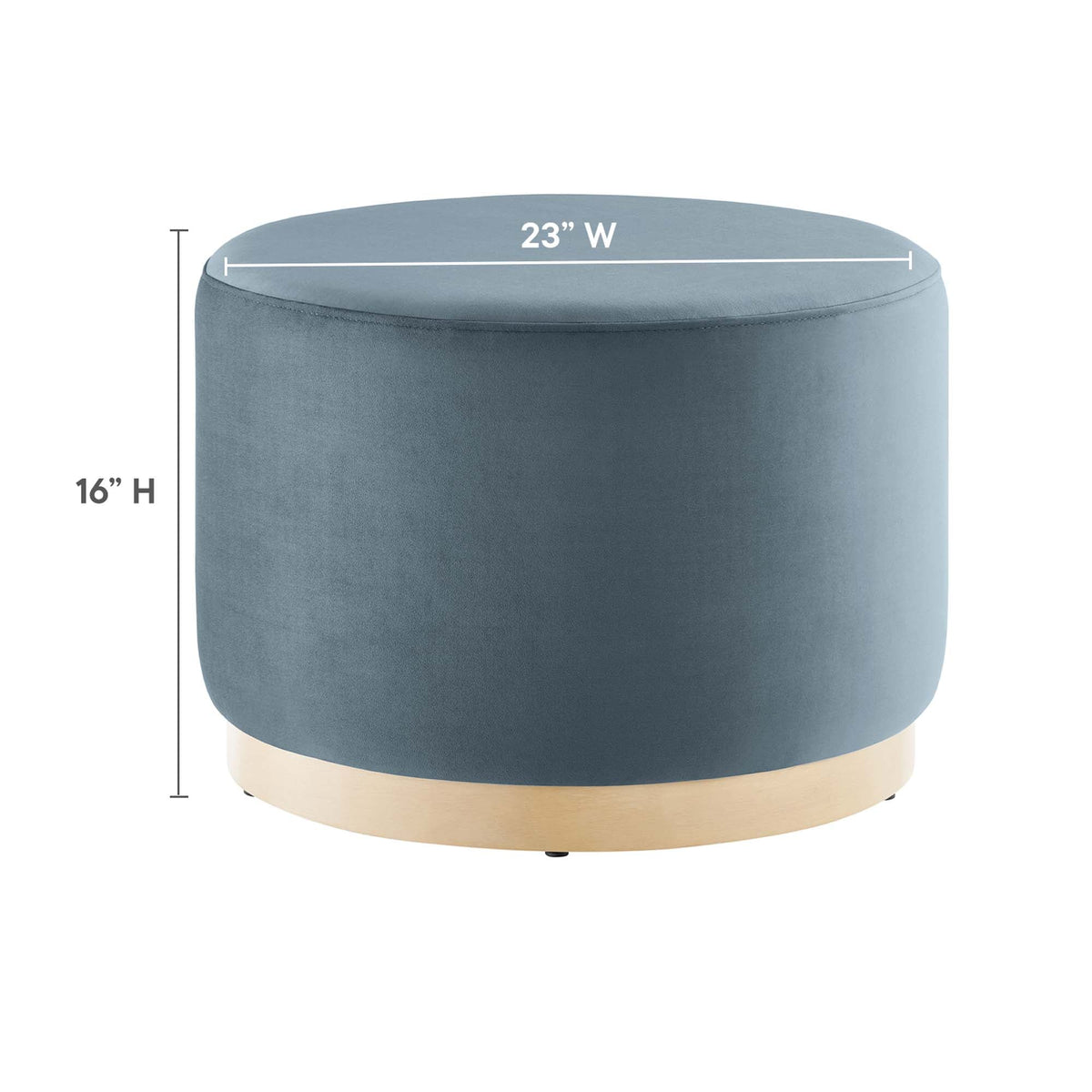 Tilden Large 23" Round Performance Velvet Upholstered Ottoman - view 28